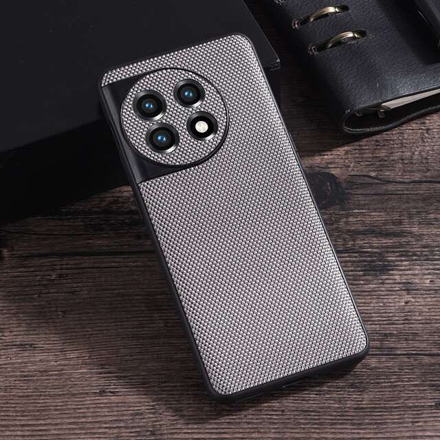 Grey Slim Hybrid Matte Nylon Cloth Case Cover for OnePlus 11R