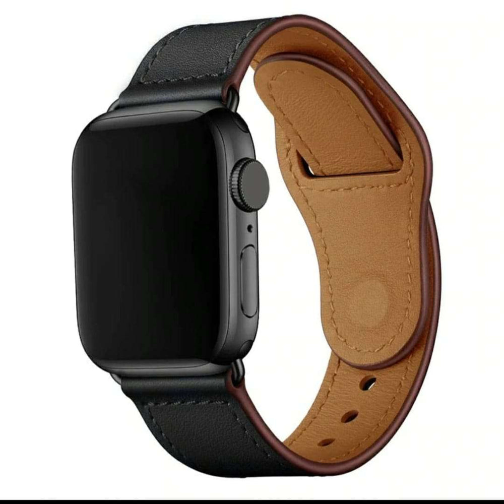 42/44/45/49 MM Black Hybrid Leather straps for Apple watches