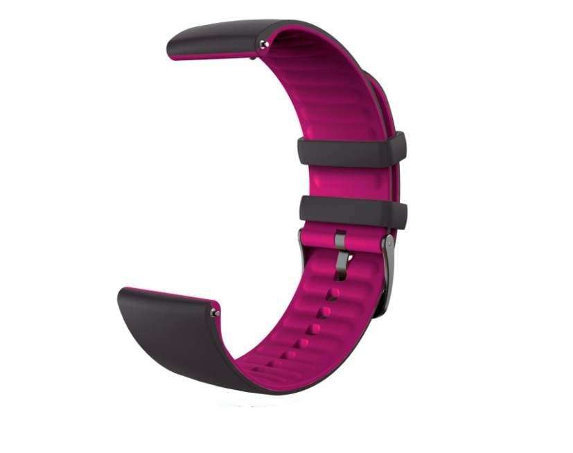 22MM - Black/Purple Dual Two Color Silicon Watch Band