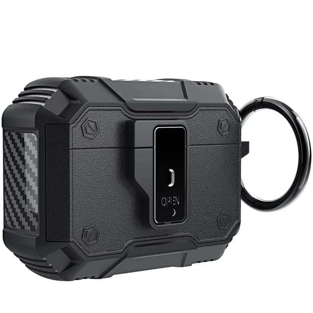 Black Rugged Silicone Armor case for Apple AirPods 3