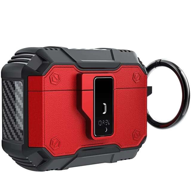 Red Rugged Silicone Armor case for Apple AirPods 3