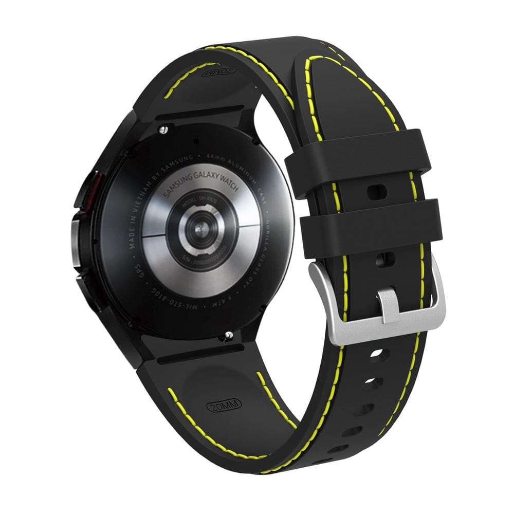 20mm Black / Yellow Silicone straps for Samsung watch 4/5