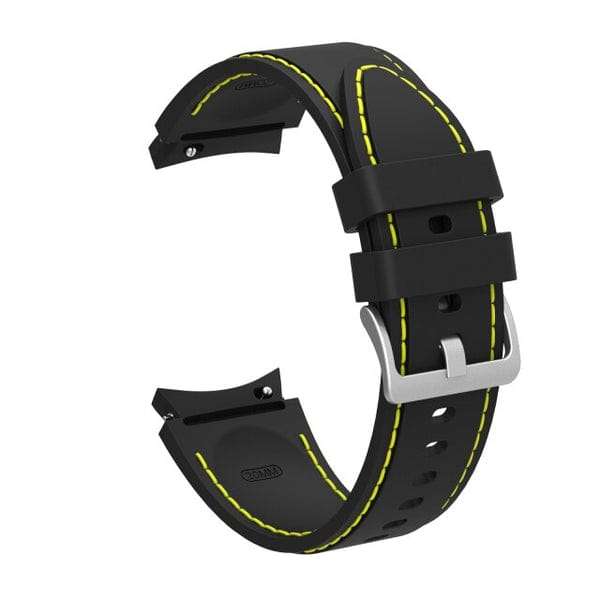 20mm Black / Yellow Silicone straps for Samsung watch 4/5