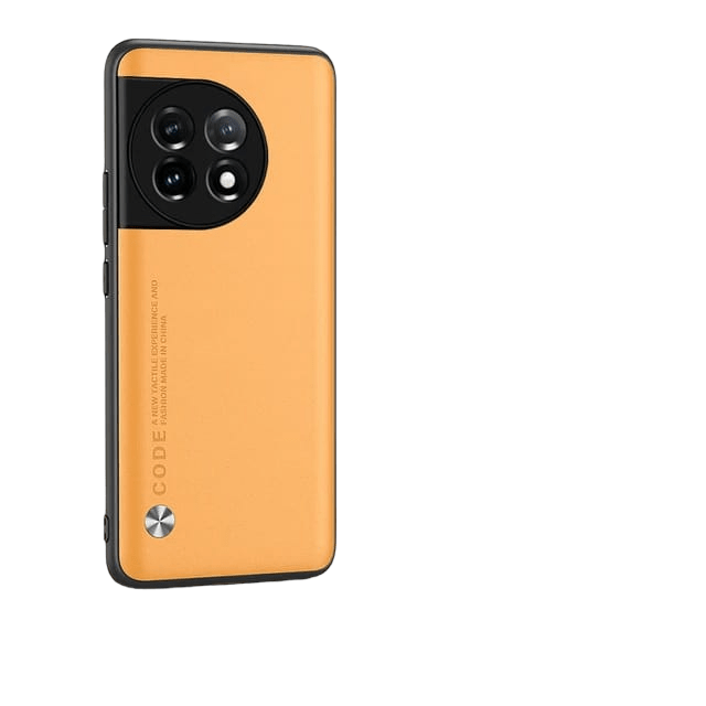 Yellow PU Leather+TPU Slim Back Case for OnePlus 11