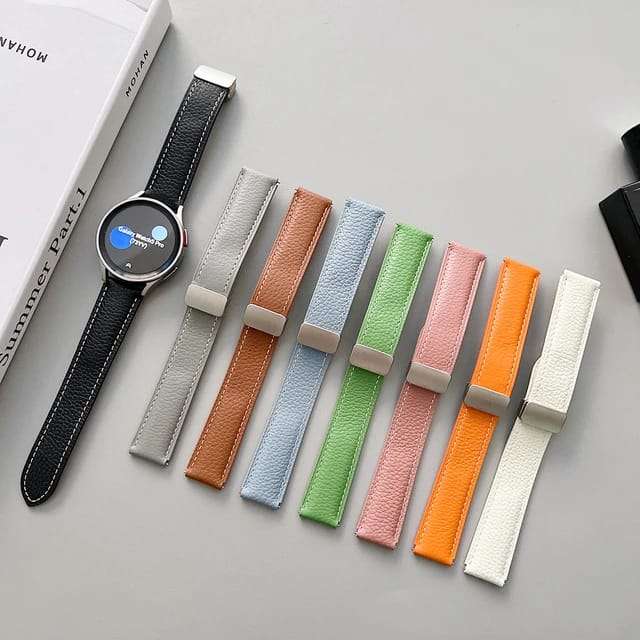 22MM Genuine Leather Magnetic Band - Pink