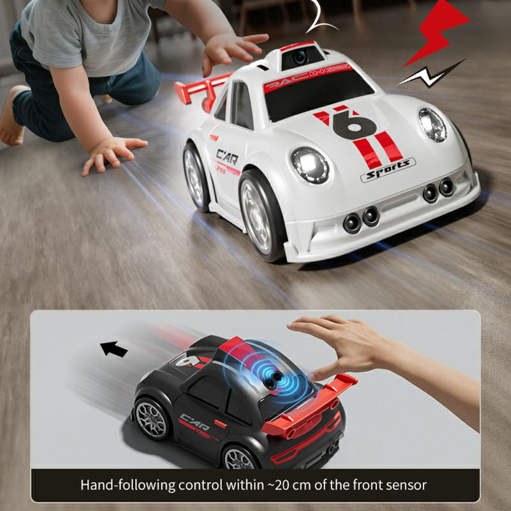 Black Mini Cartoon RC Car Electric Vehicle Toy with Camera / 2.4 Inch Screen Controller