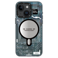 Youngkit Futuristic Blue Circuit Board Case for iPhone 15