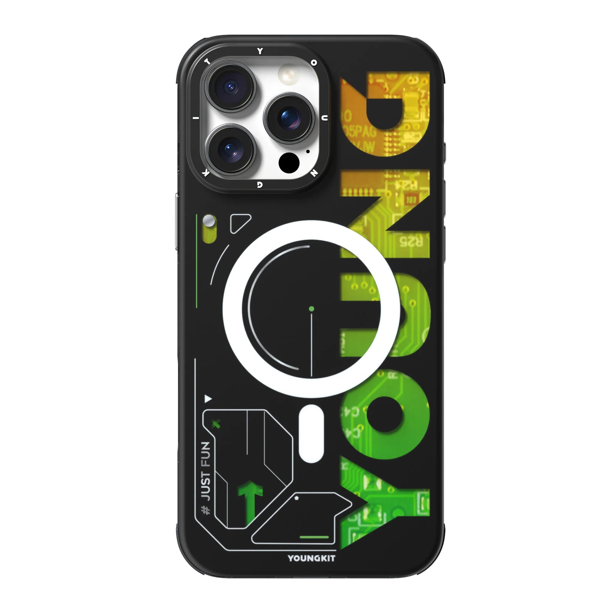 Green Futuristic and Digital case for Apple iPhone 16 Pro