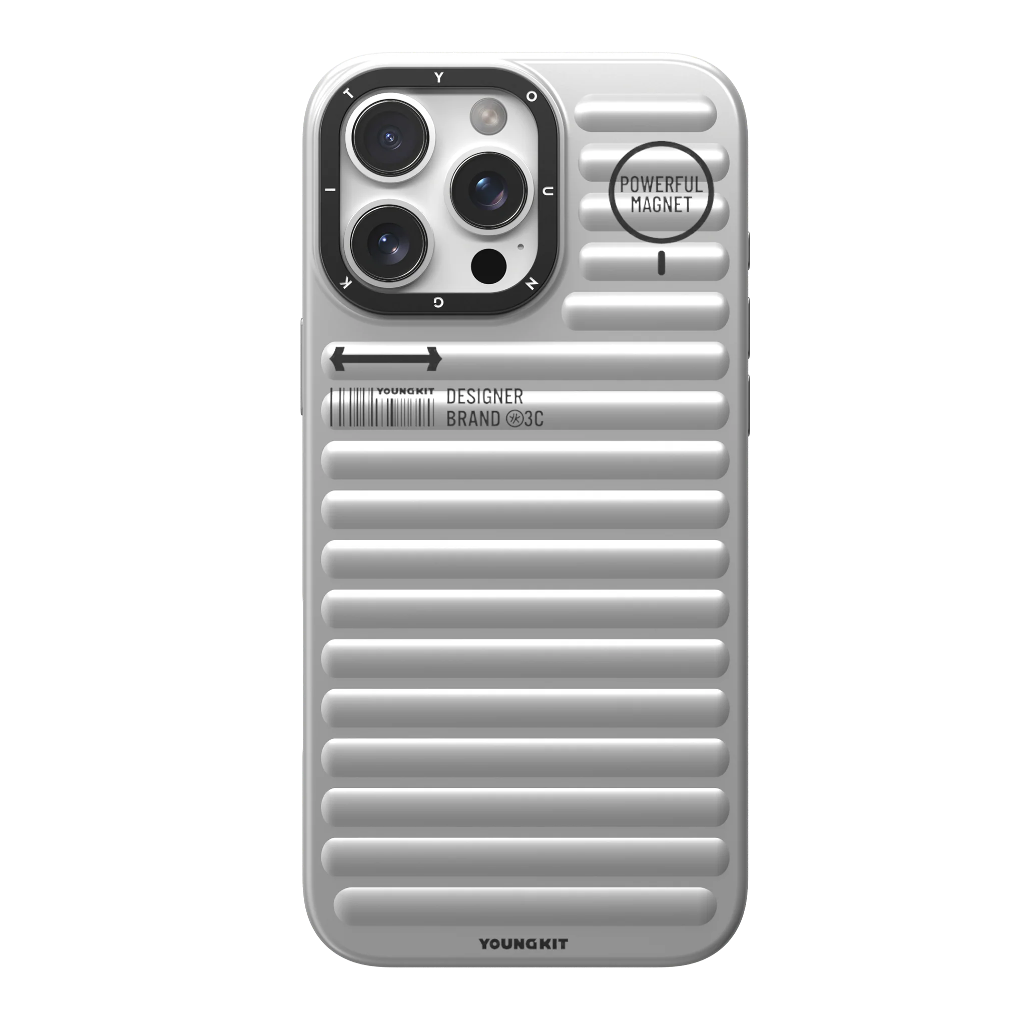 Youngkit True Silver Color Luggage-Inspired case for iPhone 15 Pro