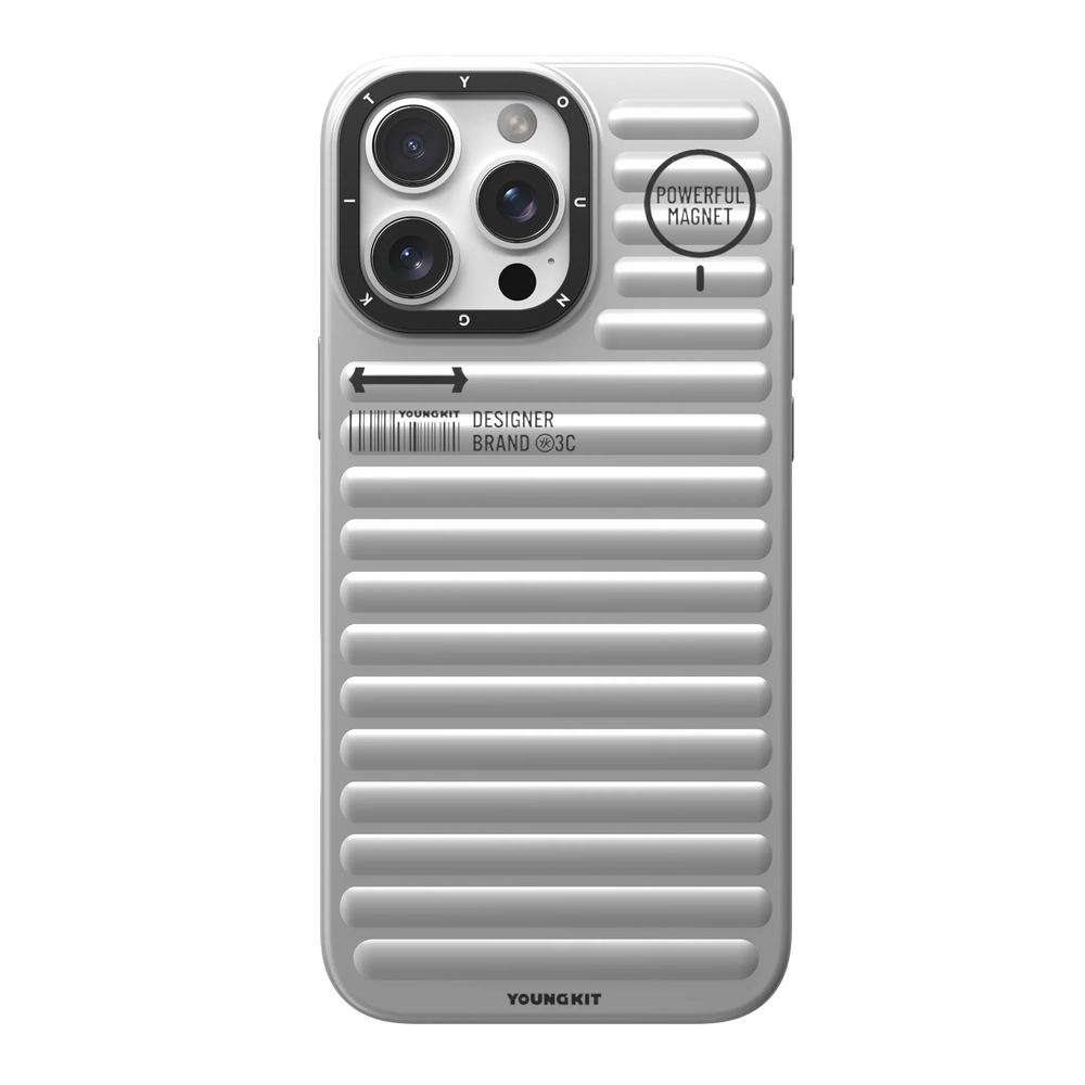 Youngkit True Silver Color Luggage-Inspired case for iPhone 15 Pro