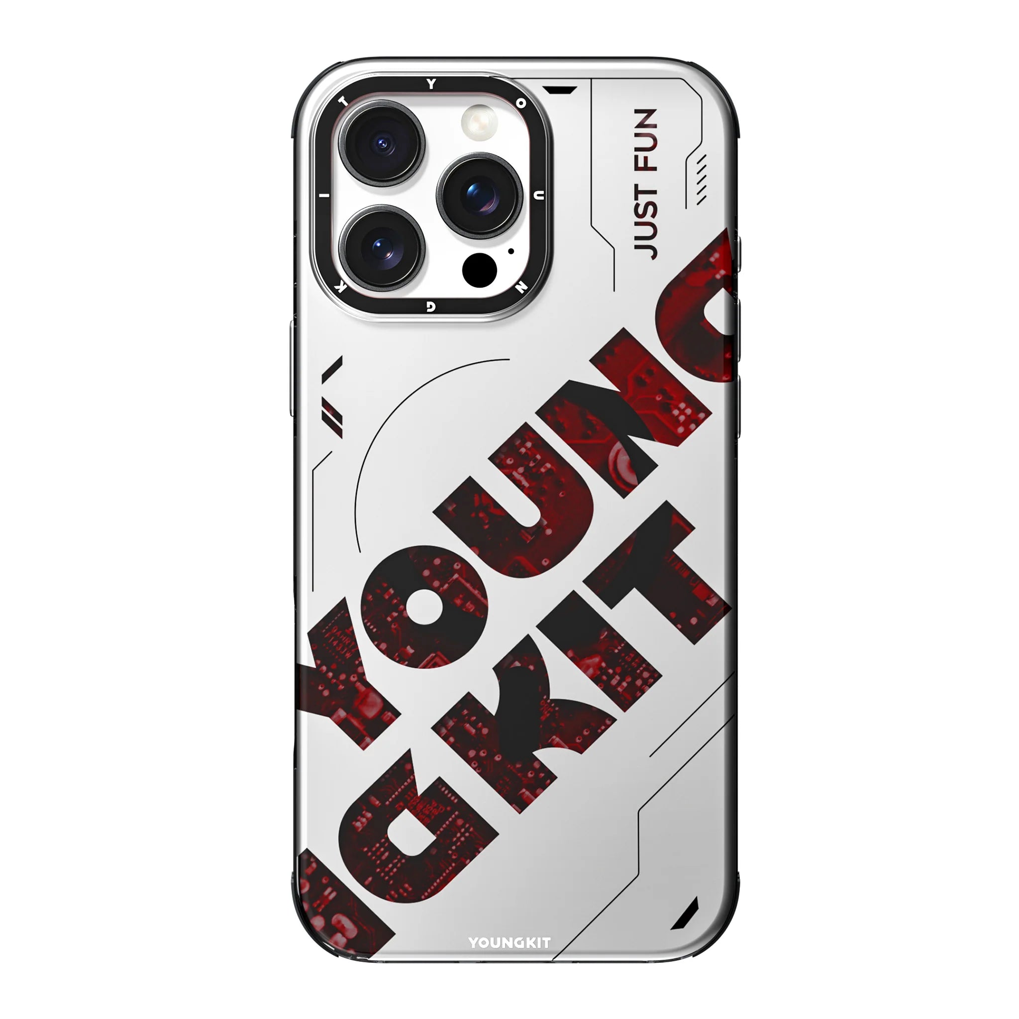 Red Futuristic and Digital case for Apple iPhone 16 Pro