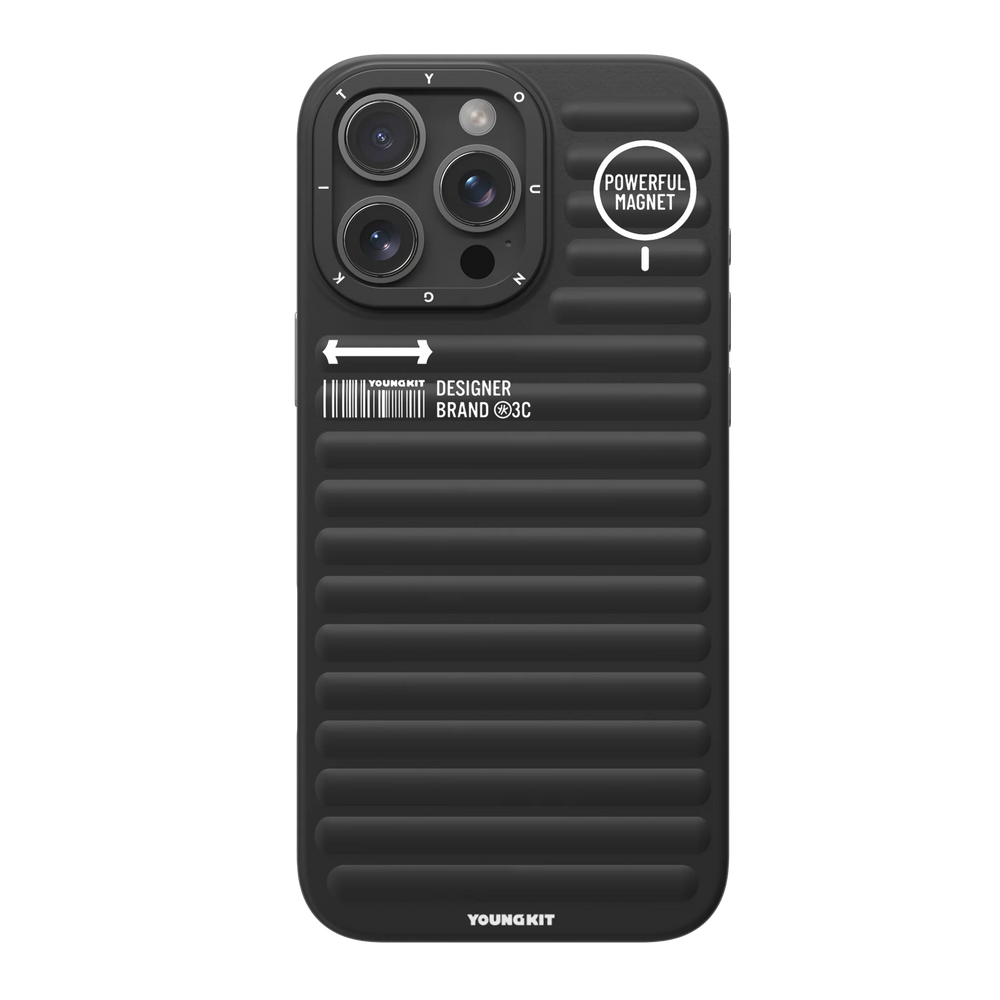 Youngkit True Black Color Luggage-Inspired case for iPhone 16 Pro
