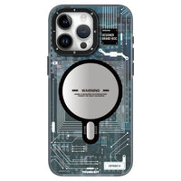 Youngkit Futuristic Blue Circuit Board Case for iPhone 15