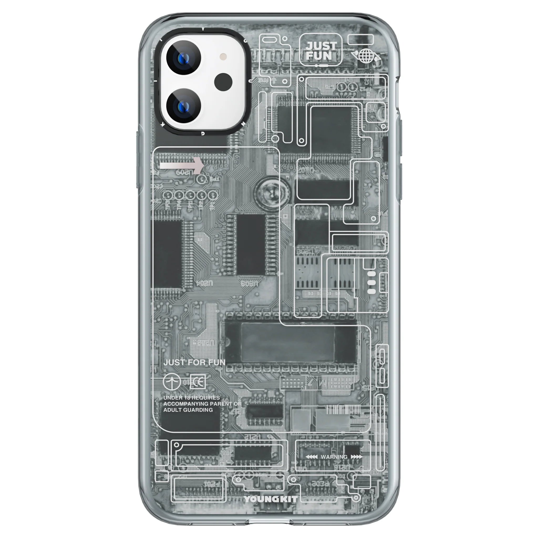 Youngkit Futuristic Blue Circuit Board Case for iPhone 11