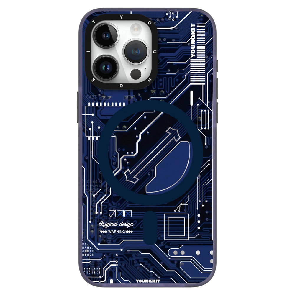 Youngkit Blue Futuristic case for iPhone 15 Pro