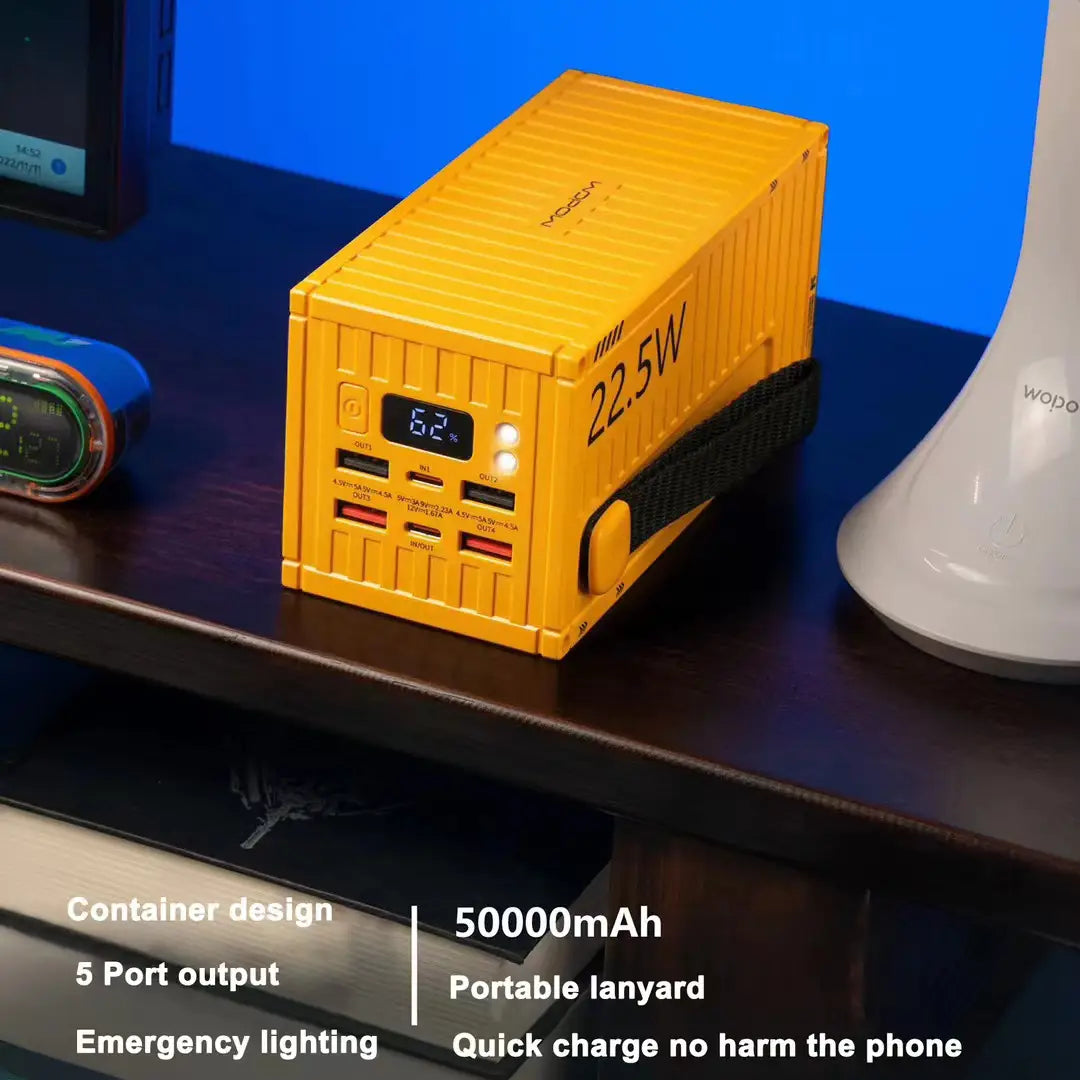 WOPOW PD35 Creative Container Outdoor Fast Charging Power Bank 50000mah - Yellow
