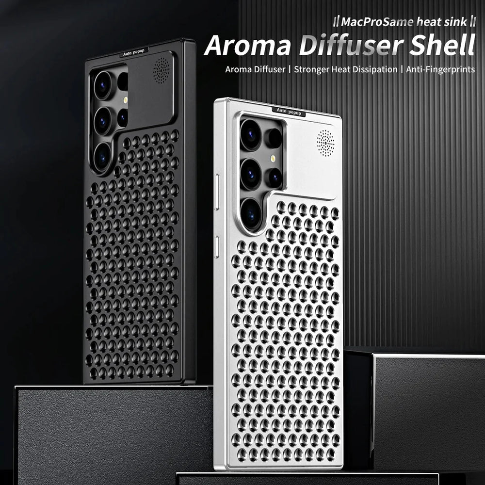 Black Aero Mesh Pro Metallic Hybrid Case - Samsung S22 Ultra/S23 Ultra/ S24 Ultra