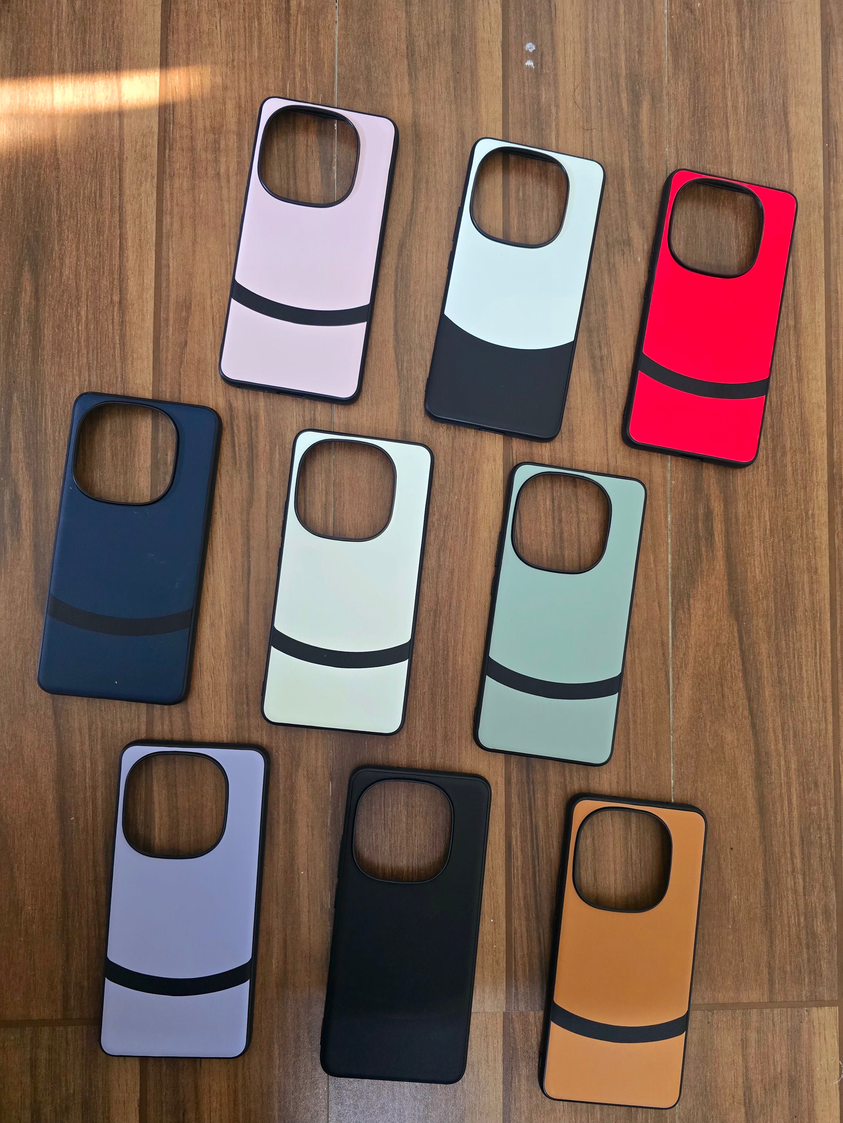 Red luxury dual leather finish with shockproof bumper Case For iQOO 13