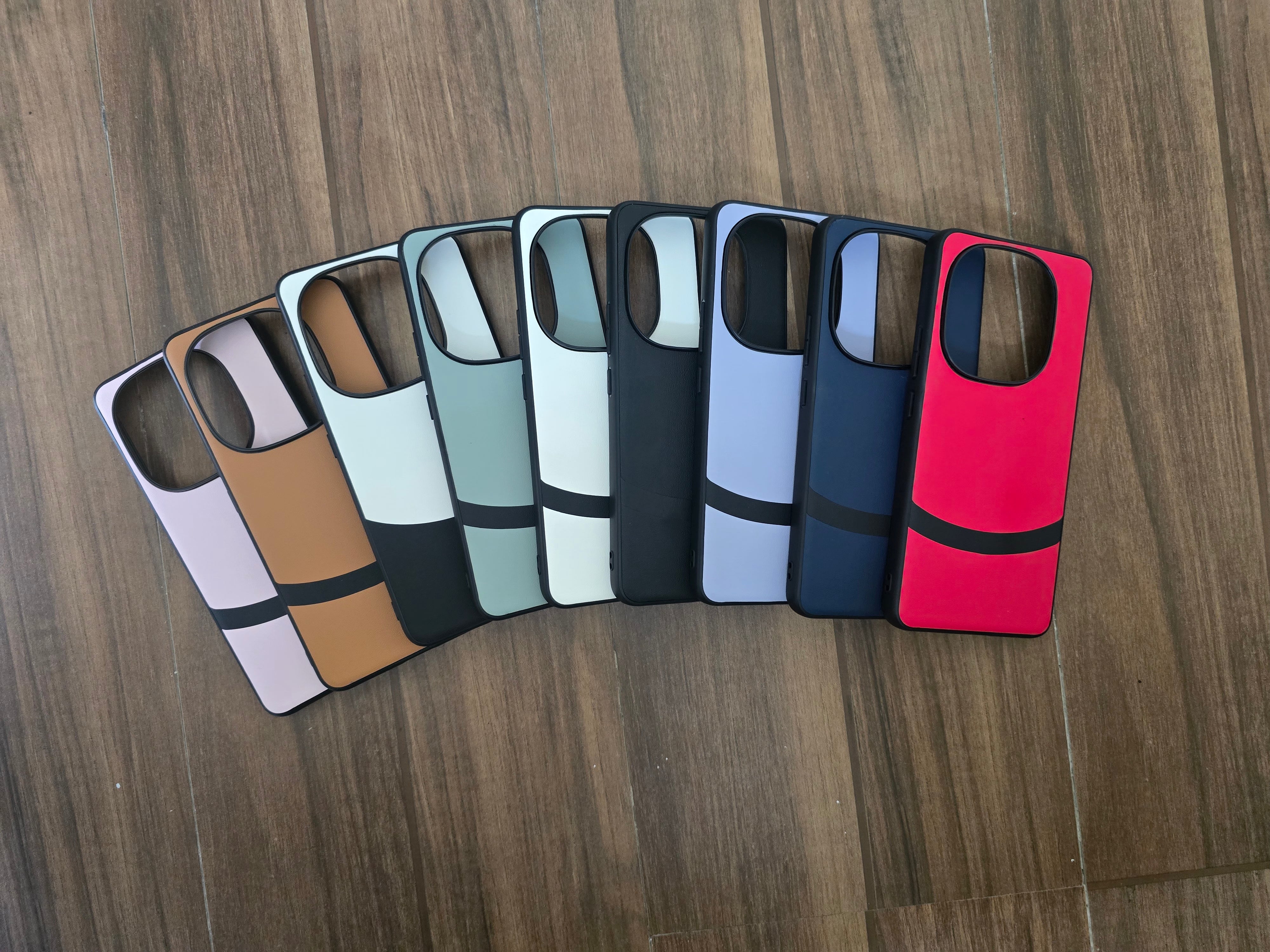 Red luxury dual leather finish with shockproof bumper Case For iQOO 13