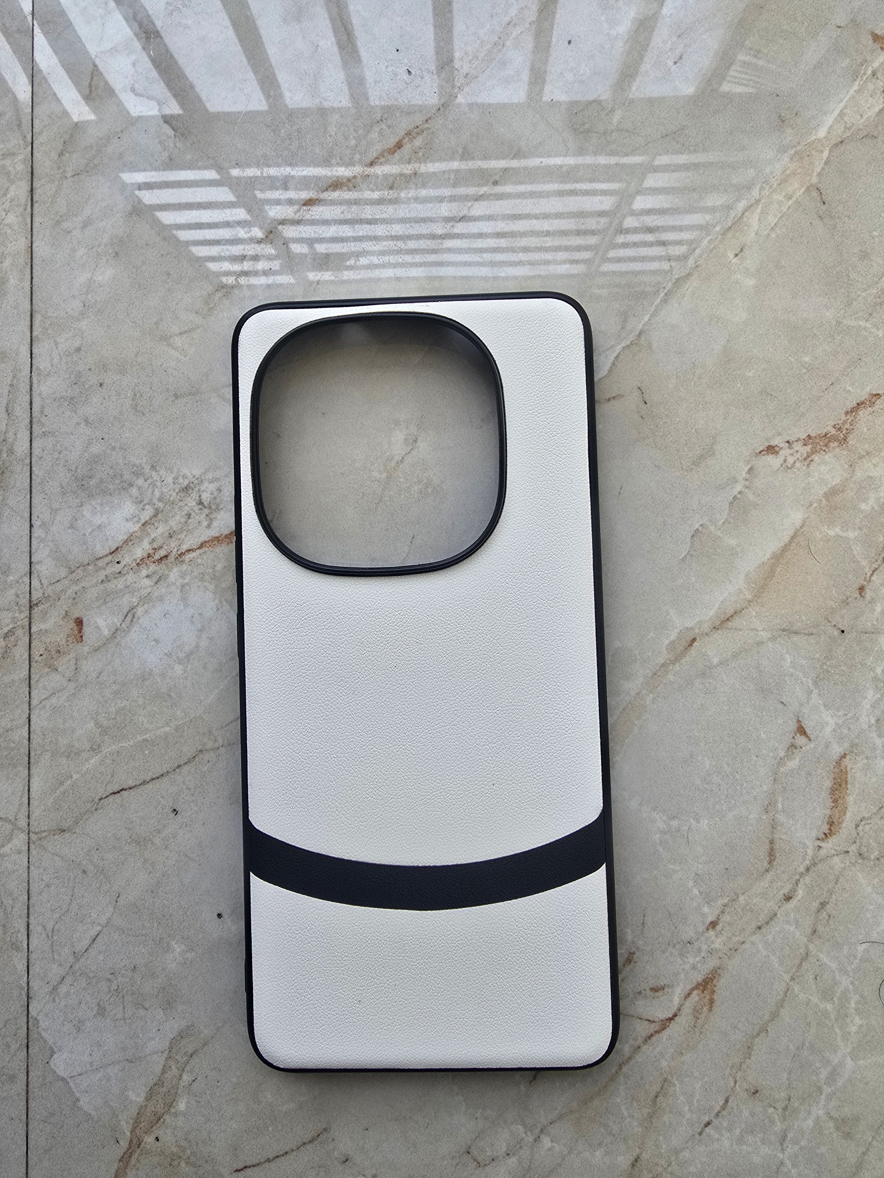 White luxury dual leather finish with shockproof bumper Case For iQOO 13
