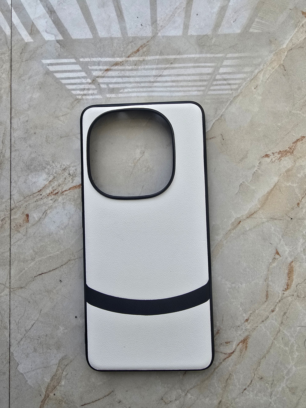 White luxury dual leather finish with shockproof bumper Case For iQOO 13