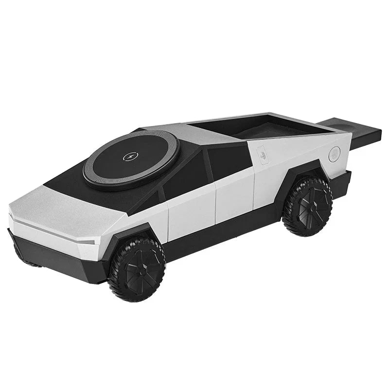 3 in 1 CyberDock+ Cyber Truck inspired Motorised MagSafe Charging Dock