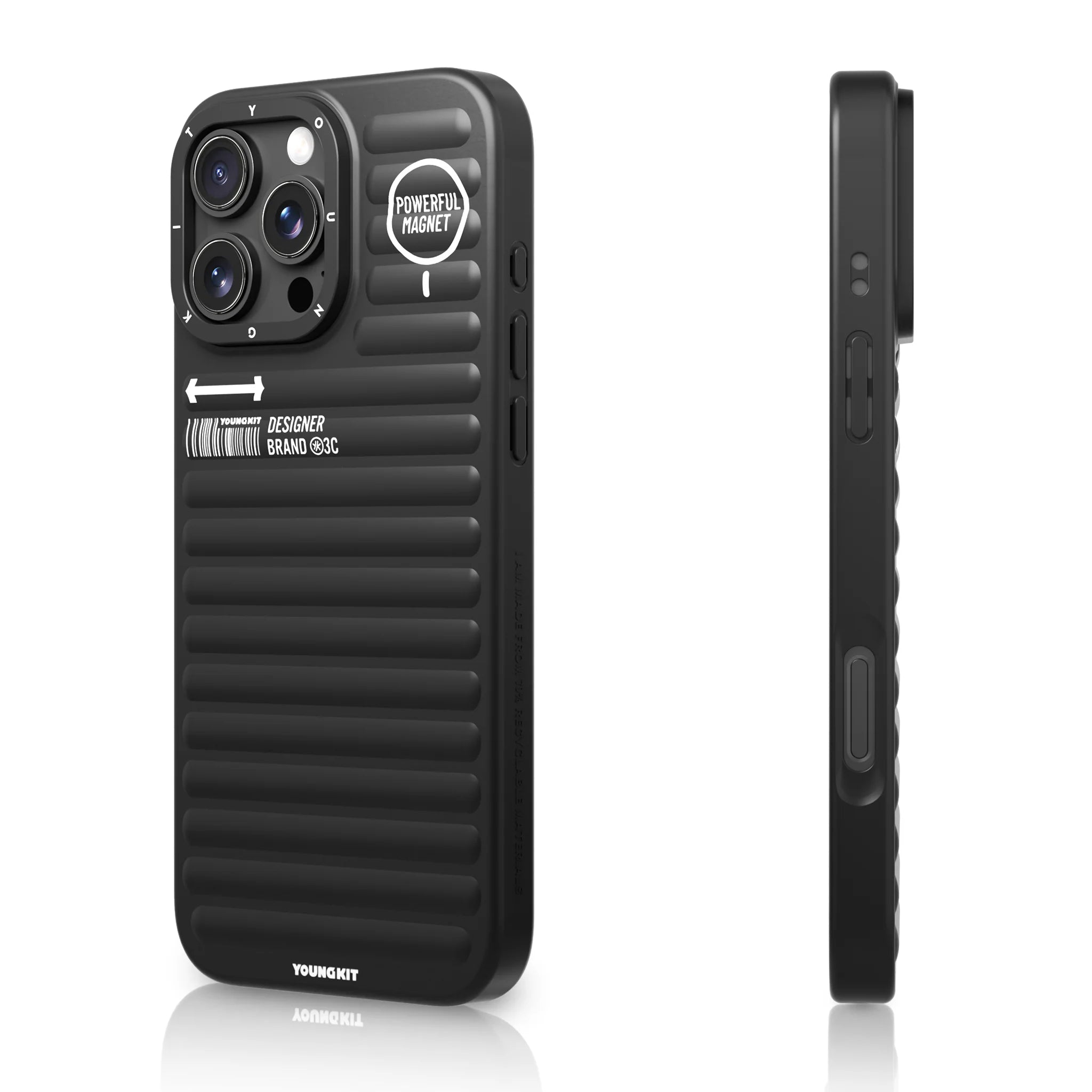 Youngkit True Black Color Luggage-Inspired case for iPhone 16 Pro