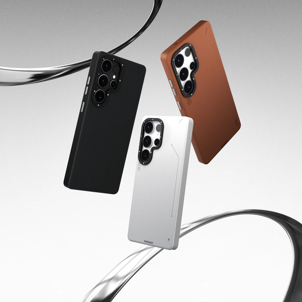 Youngkit White Simple Matte Leather Case for Samsung S25 Ultra case