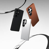 Youngkit White Simple Matte Leather Case for Samsung S25 Ultra case