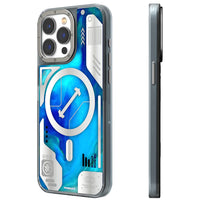 Blue Cyberpunk Luminous Quicksand iPhone 15 Promax Case