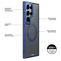 Youngkit Skin Feel Mag Safe Samsung Galaxy S24 Ultra Case - Blue