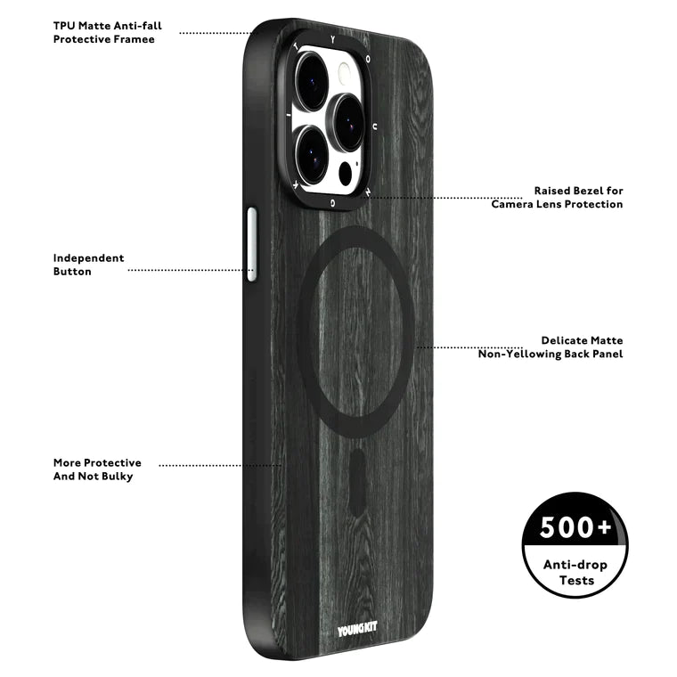 Youngkit Black woodland Magsafe case for iPhone 15 Promax