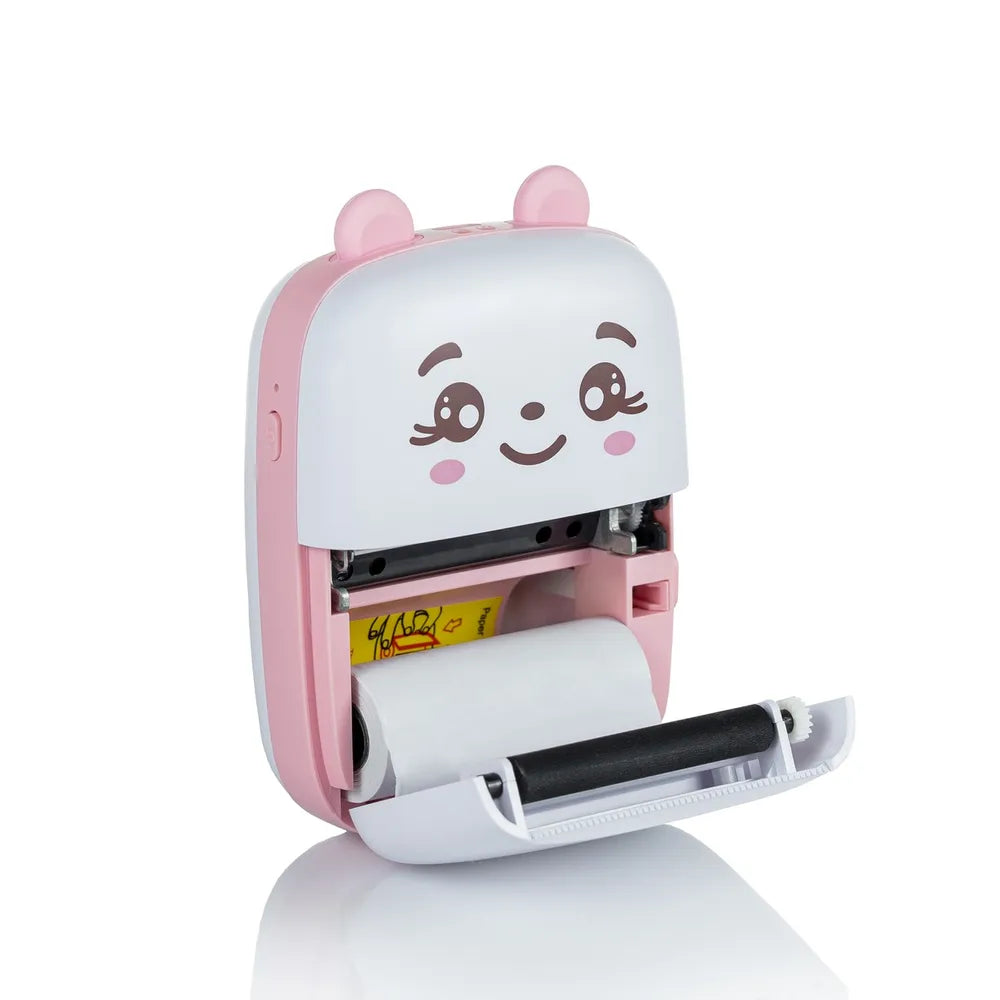 Inkless Mini Compact Thermal Printer(B/W) - Smiley Pink Border
