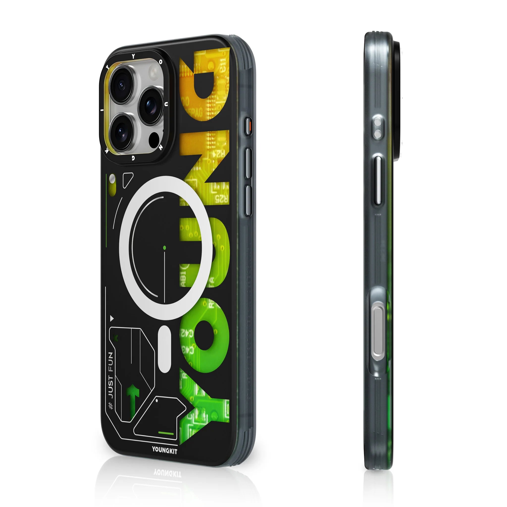 Green Futuristic and Digital case for Apple iPhone 16 Pro