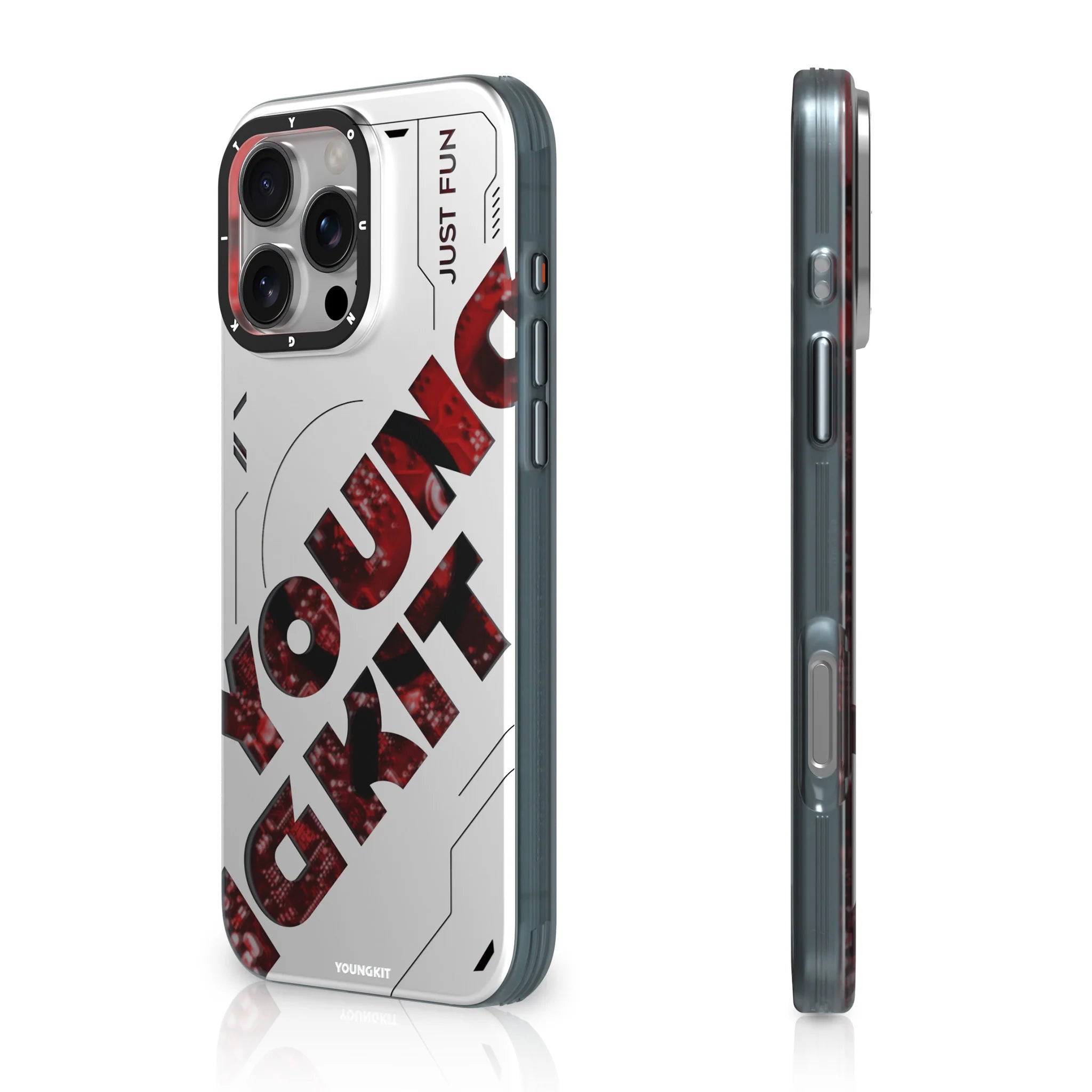 Red Futuristic and Digital case for Apple iPhone 16 Pro