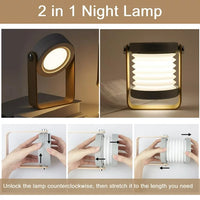 LED Foldable Table Lamp Lantern Light USB Rechargeable Touch Sensor - Grey Color