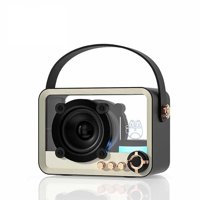 Black Transparent Wireless Bluetooth Speaker with RGB Lights TF Card FM AUX Support 5W HiFi HD Sound 8H Playtime