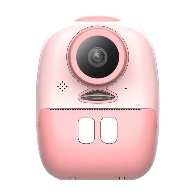 Instant Printing Retro Photo and Video Camera for Kids, 1080P Full-HD Video(Pink)