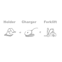 Wireless Phone Charger Holder, 10W Fast Qi Forklift Shape Desktop Phone Charger Holder for Phone Compatible with L Smartphone Dock - Blue