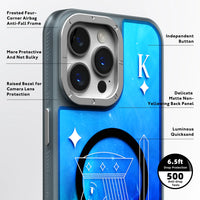 Youngkit Blue Playing Cards A + Luminous Quicksand - iPhone 15 Pro