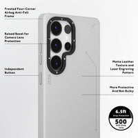 Youngkit White Simple Matte Leather Case for Samsung S25 Ultra case
