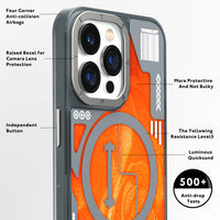 Orange Cyberpunk Luminous Quicksand iPhone 15 Promax Case