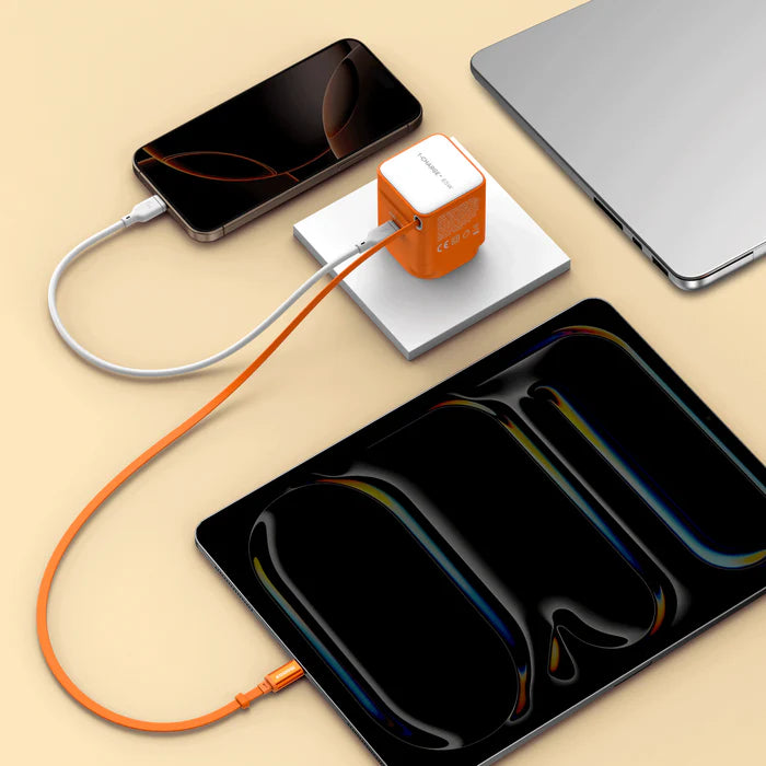 1-Charge+ 1-Port GaN Charger With Built-In USB-C Cable 65W - Black