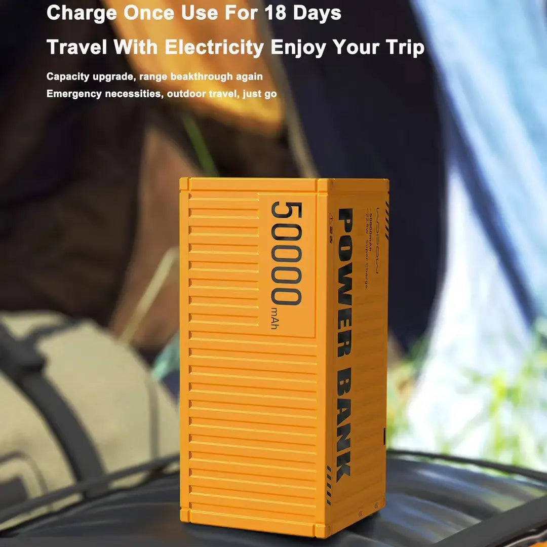 WOPOW PD35 Creative Container Outdoor Fast Charging Power Bank 50000mah - Yellow