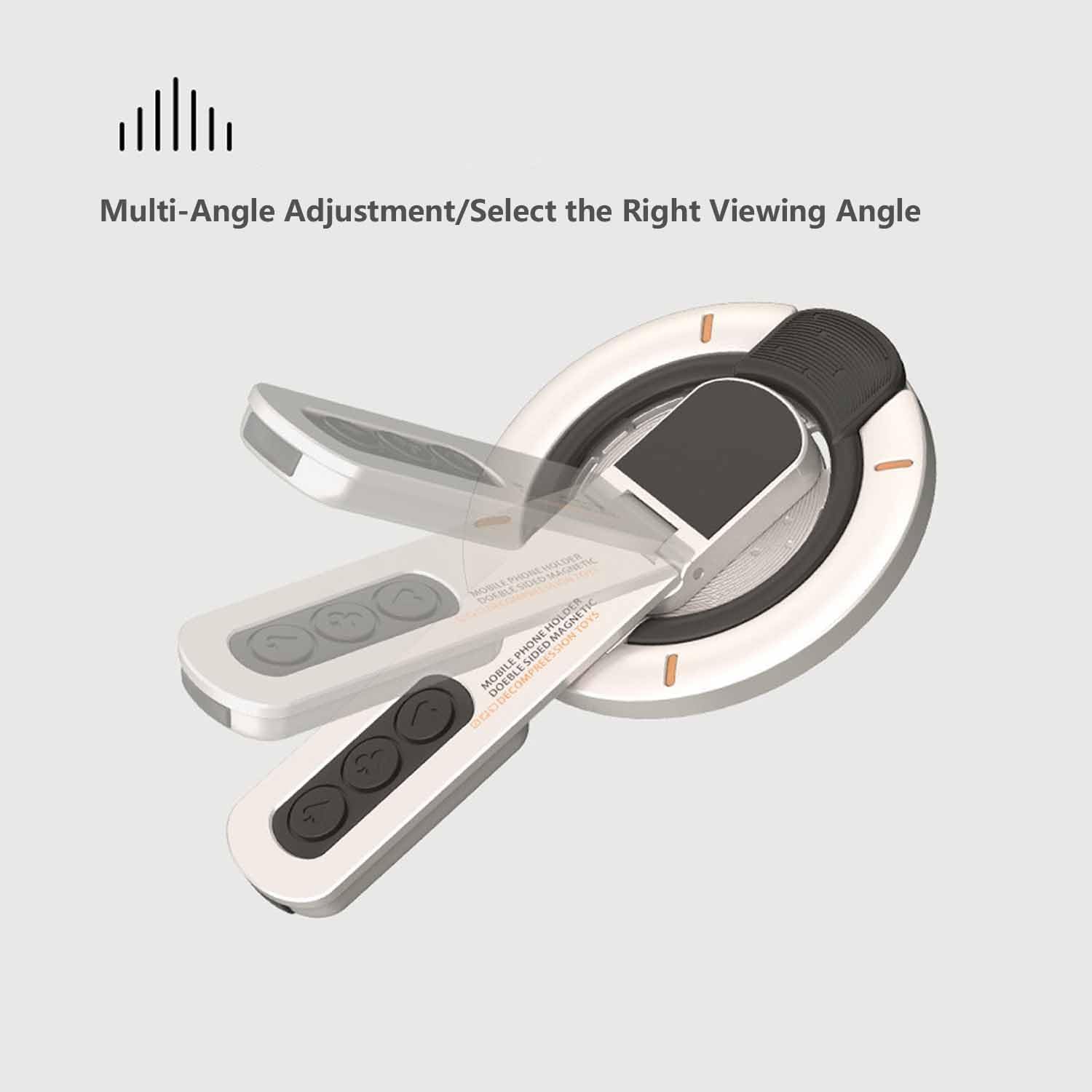 360° Magnetic Rotating Phone Holder – Double-Sided Magnetic Desktop Stand - Pearl White