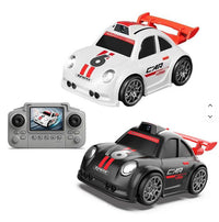 Black Mini Cartoon RC Car Electric Vehicle Toy with Camera / 2.4 Inch Screen Controller
