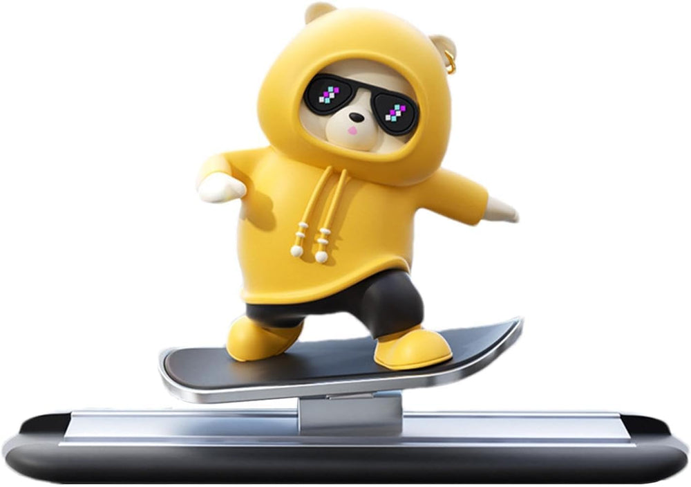 Yellow Panda Car Dashboard Toy –Auto Sliding Motion Decor, Cool Sliding Car Accessory, Fun Car Interior Decoration Accessories