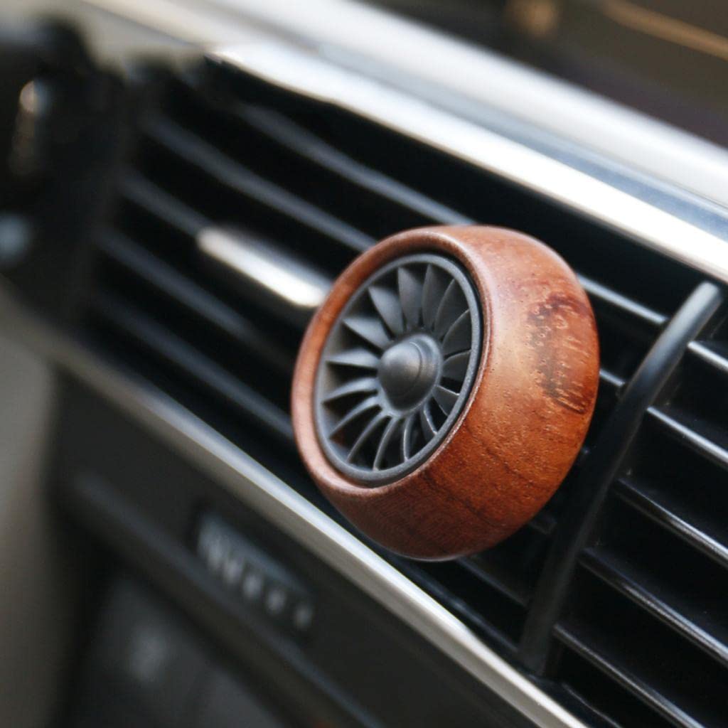 Brown Wooden Car Air Vent Clip-On Essential Oil Diffuser Freshener