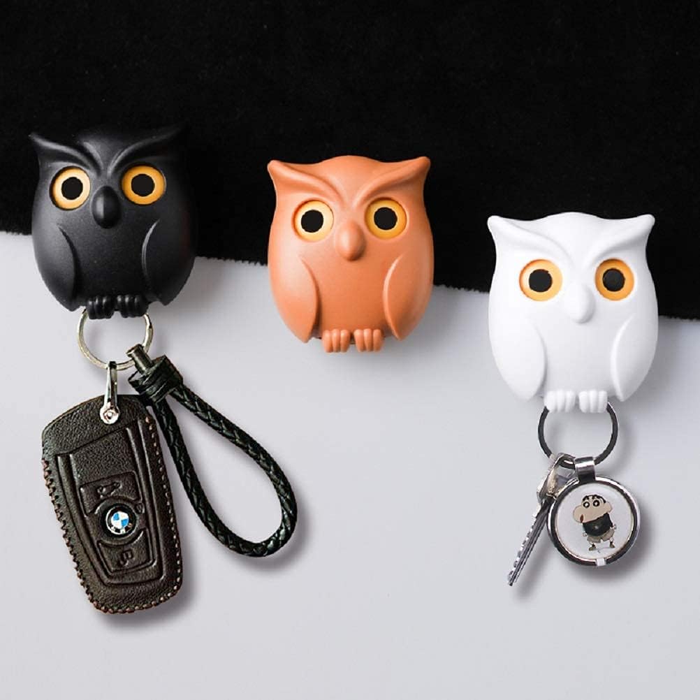 Brown Cute Magnetic Owl Key Holder