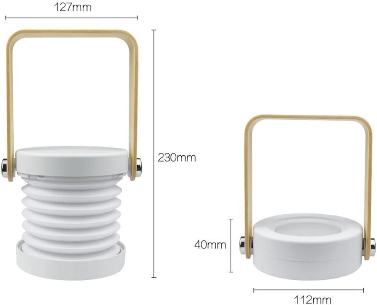 LED Foldable Table Lamp Lantern Light USB Rechargeable Touch Sensor - Grey Color
